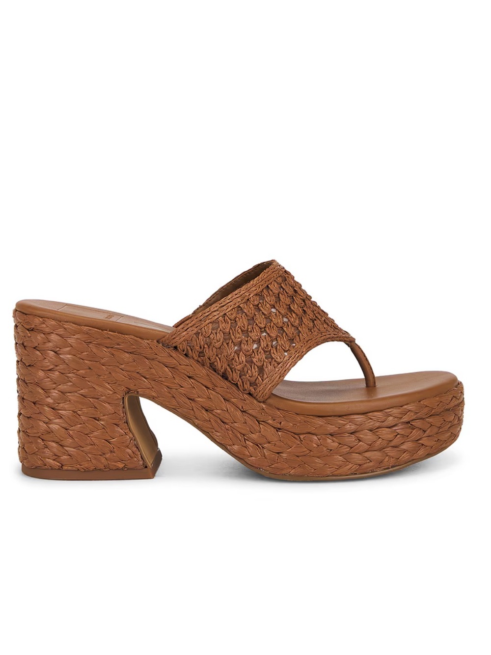 Dolce Vita Ripple Sandals Mid Brown Woven Platforms shoes Revolve 7